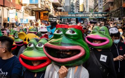 Hong Kong Protesters Bring Internet Memes to Life