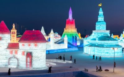 Frozen Towers and Palaces Stun Visitors at Harbin Ice Festival