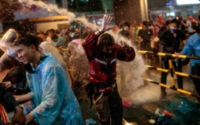 Thai Police Use Water Cannons against Bangkok Protesters