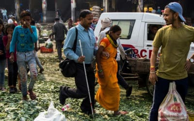 The Blind Navigates on the Broken Streets of Delhi