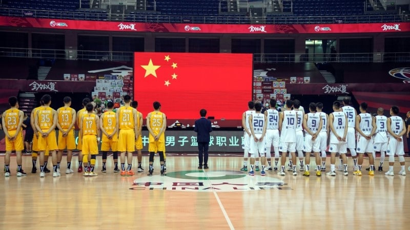 Chinese Basketball Players.afp