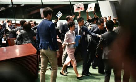 Hong Kong Chief Abandons Policy Speech after Being Shouted Down