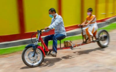 Indian Mechanic Invents ‘Social Distancing’ Motorbike