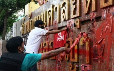 Protesters Fling Paint, Eggs at Court to Demand Thai Activist’s Release