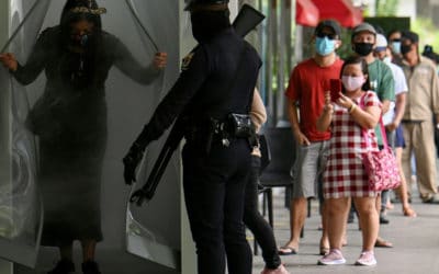 Manila Malls Set up Disinfectant Booths as Lockdown Eased