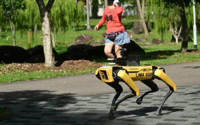Singapore Robot Dog Assist in Social Distance Patrol