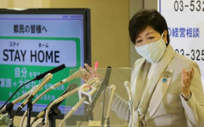 Tokyo Governor’s Social Distance Call Gets Viral